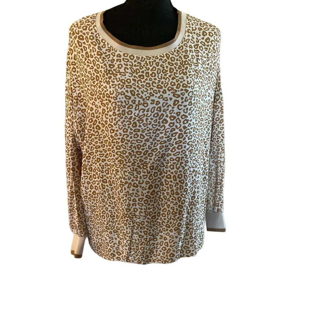 Lolly Animal Print Long Sleeve Blouse.